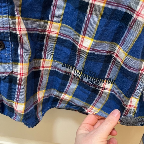 Brand New Men’s Buffalo David Bitton Blue Flannel Button Up Size Large - Picture 7 of 8
